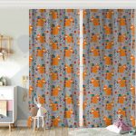 Realhomes Fındık Kurdu Sincap Dijital Baskılı Modern Çocuk Odası Fon Perde Realhomes