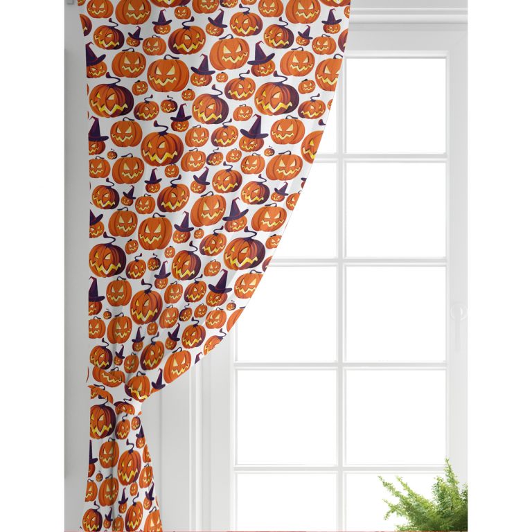 Realhomes Beyaz Zeminde Balkabağı Dijital Baskılı Modern Çocuk Odası