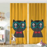 Realhomes Renkli Kedi Dijital Baskılı Modern Çocuk Odası Fon Perde Realhomes