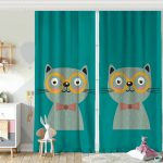 Realhomes Renkli Kedi Dijital Baskılı Modern Çocuk Odası Fon Perde Realhomes