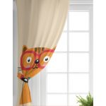 Realhomes Renkli Kedi Dijital Baskılı Modern Çocuk Odası Fon Perde Realhomes