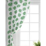 Realhomes Beyaz Zeminde Yapraklar Dijital Baskılı Modern Çocuk Odası Fon Perde Realhomes