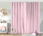 RealHomes Düz Açık Pembe Renkli Dijital Baskılı Çocuk Odası Fon Perde Realhomes