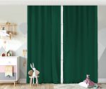 RealHomes Düz Koyu Yeşil Renkli Dijital Baskılı Çocuk Odası Fon Perde Realhomes