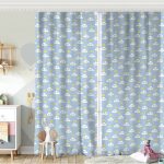 RealHomes Bulut Desenli Dijital Baskılı 3D Çocuk Odası Fon Perde Realhomes