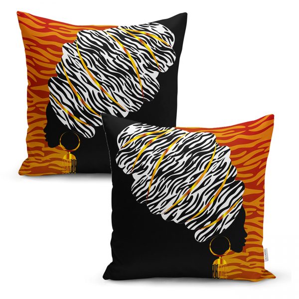 - Rh-K-2liset27-Siyah-ve-Turuncu-Zeminde-Etnik-Afrika-Women-Tasarimli-2Li-Kirlent-Kilif-Seti - Realhomes  Beyaz Zeminde Etnik Afrika Women Tasarımlı 2'Li Kırlent Kılıf Seti Realhomes