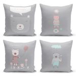 Nazar Boncuk Desenli 4'Lü Kırlent Kılıf Seti Realhomes