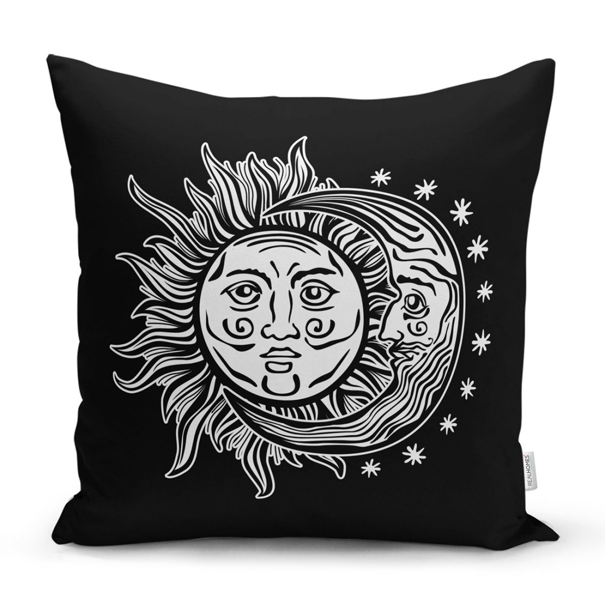 Güneş Ay Yıldızlı Dekoratif Kırlent Kılıfı Realhomes