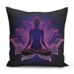 Pembe Neon Motifli Uzak Doğu Yoga Desenli Kırlent KılıFı Realhomes