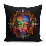 - Rh-K5051-Siyah-Zeminde-Neon-Buda-Dekoratif-Kirlent-Kilifi - Realhomes  Siyah Zeminde Neon Buda Dekoratif Kırlent Kılıfı Realhomes