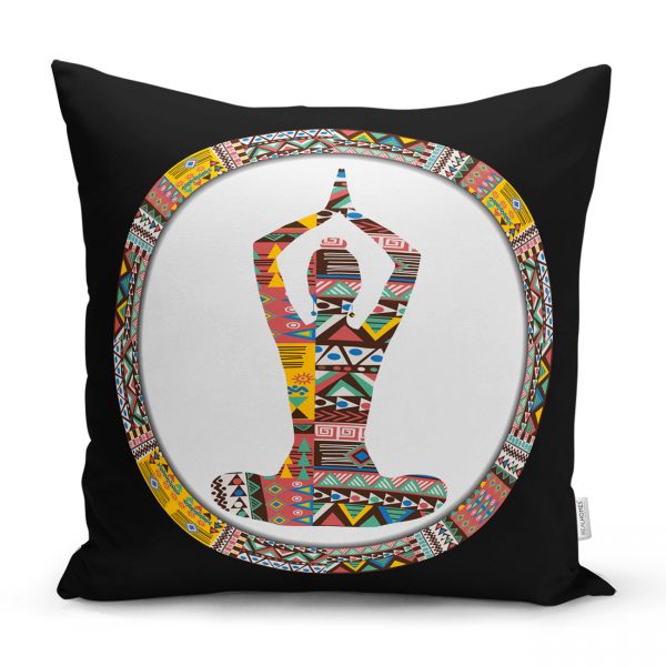 - Rh-K5053-Siyah-Zeminde-Yoga-Motifli-Dekoratif-Yastik-Kilifi - Realhomes  Siyah Zeminde Yoga Motifli Dekoratif Yastık Kılıfı Realhomes