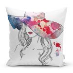 - Rh-K5078-Fashion-Girl-Sapka-Ozel-Tasarim-Dijital-Baskili-Kirlent-Kilifi - Realhomes Fashion Girl Şapka Özel Tasarım Dijital Baskılı Kırlent Kılıfı Realhomes