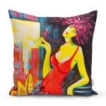 - Rh-K5082-Sulu-Boya-Kirmizi-Elbiseli-Motifli-Ozel-Tasarim-Kirlent-Kilifi - Realhomes  Sulu Boya Kırmızı Elbiseli Motifli Özel Tasarım Kırlent Kılıfı Realhomes