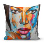 Sulu Boyalı Kadın Yüzlü Dekoratif Modern Kılıfl Realhomes