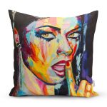 - Rh-K5091-Dudak-Temali-Sulu-Boya-Fashion-Women-Modern-Kirlent-Kilifi - Realhomes  Dudak Temalı Sulu Boya Fashion Women Modern Kırlent Kılıfı Realhomes