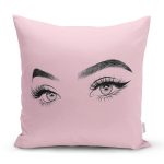 - Rh-K5096pembe-ayna-RealHomes-Pembe-Zeminde-Kirpik-Motifli-Ozel-Tasarim-Yastik-Kilifi - Realhomes RealHomes Pembe Zeminde Kirpik Motifli Özel Tasarım Yastık Kılıfı Realhomes