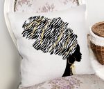 Siyah Beyaz Zenci Kadın Motifli Modern Dekoratif Kırlent Kılıfı Realhomes