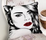 - Rh-K5102-Kirmizi-Dudakli-Kara-Kalem-Cizimli-Ozel-Tasarim-Kirlent-Kilifi-1 - Realhomes  Kırmızı Dudaklı Kara Kalem Çizimli Özel Tasarım Kırlent Kılıfı Realhomes