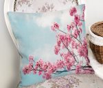 Bulutlar İçinde Pembe Dallar Dekoratif Kırlent Kılıfı Realhomes