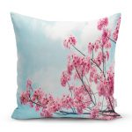 Bulutlar İçinde Pembe Dallar Dekoratif Kırlent Kılıfı Realhomes