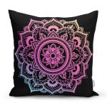 - Rh-K5136siyah-Siyah-Zeminde-Pembe-Mavi-Mandala-Desenli-Ozel-Tasarim-Kirlent-Kilifi - Realhomes Siyah Zeminde Pembe Mavi Mandala Desenli Özel Tasarım Kırlent Kılıfı Realhomes