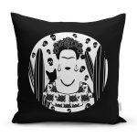 RealHomes Black Frida Kahlo Basklı Yastık Kılıfı Realhomes