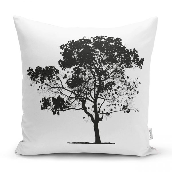 Dekoratif Doğa Çizimli Ağaç Motifli Kırlent Kılıfı Realhomes