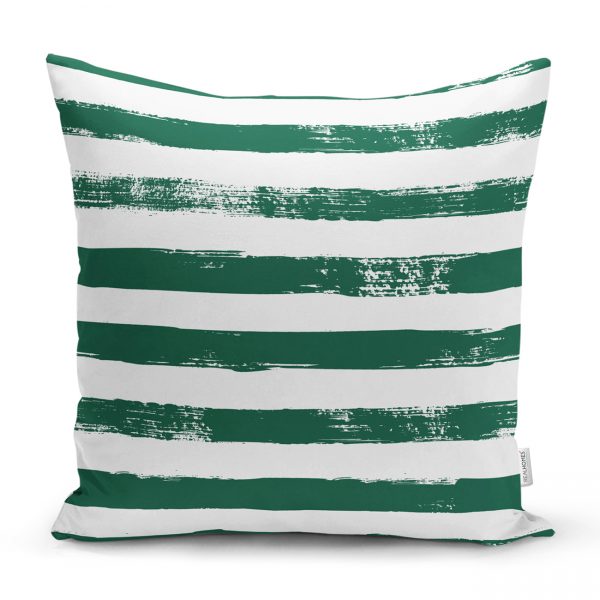 - Rh-K5237koyuyesil-Koyu-Yesil-Cizgili-Motifli-Dekoratif-Modern-Yastik-Kilifi - Realhomes  Koyu Yeşil Çizgili Motifli Dekoratif Modern Yastık Kılıfı Realhomes