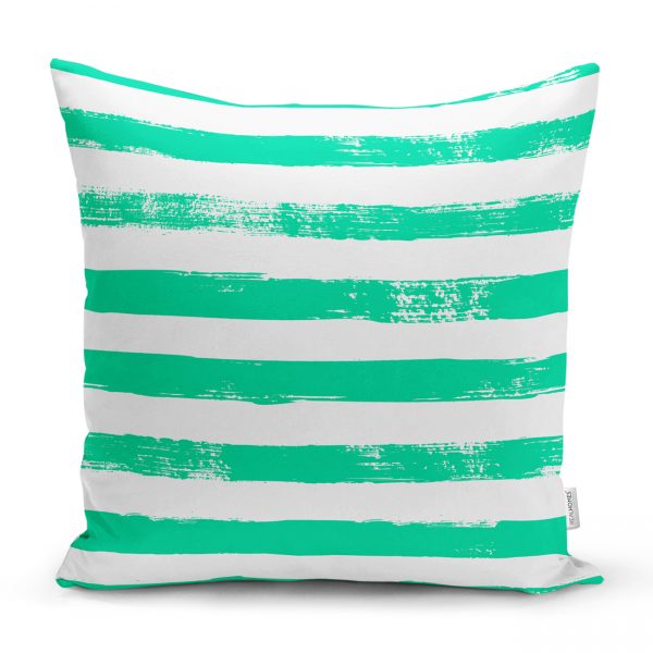 - Rh-K5237yesil-Yesil-Cizgili-Motifli-Dekoratif-Modern-Yastik-Kilifi - Realhomes  Yeşil Çizgili Motifli Dekoratif Modern Yastık Kılıfı Realhomes