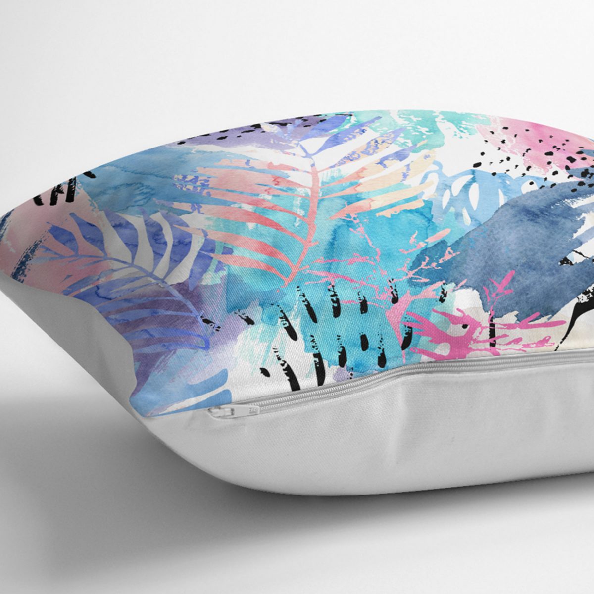 Sulu Boya Yapraklar Özel Tasarım Modern Yastık Kılıfı Realhomes