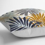 Kahverengi Ve Gri Yaprak Desenli Kırlent Kılıfı Realhomes