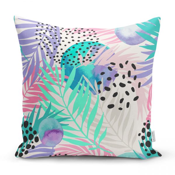 - Rh-K5272-Sulu-Boya-Yaprak-Desenli-Dekoratif-Modern-Yastik-Kilifi - Realhomes  Sulu Boya Yaprak Desenli Dekoratif Modern Yastık Kılıfı Realhomes