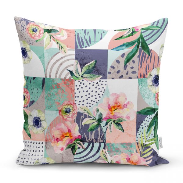 - Rh-K5307-Geometrik-Sekillerde-Gul-Motifli-Ozel-Tasarim-Kirlent-Kilifi - Realhomes  Geometrik Şekillerde Gül Motifli Özel Tasarım Kırlent Kılıfı Realhomes