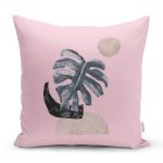 - Rh-K5320pembe-Pembe-Zeminde-Tropik-Yaprak-Desen-Baskili-Ozel-Tasarim-Kirlent-Kilifi - Realhomes Pembe Zeminde Tropik Yaprak Desen Baskılı Özel Tasarım Kırlent Kılıfı Realhomes