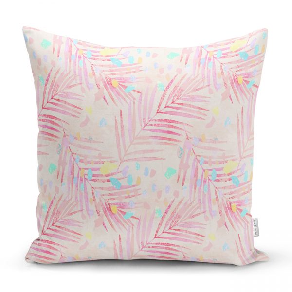 - Rh-K5323-Renkli-Puantiyeli-Zeminde-Renkli-Yaprak-Motifli-Dekoratif-Kirlent-Kilifi - Realhomes Renkli Puantiyeli Zeminde Renkli Yaprak Motifli Dekoratif Kırlent Kılıfı Realhomes