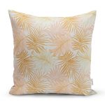 Altın Çizim Yaprak Desenli Özel Tasarım Kırlent Kılıfı Realhomes