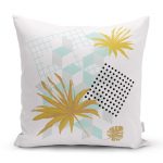 - Rh-K5346-Geometrik-Cizimler-Uzerinde-Tropik-Yaprak-Motifli-Kirlent-Kilifi - Realhomes  Geometrik Çizimler Üzerinde Tropik Yaprak Motifli Kırlent Kılıfı Realhomes