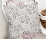 Kot Zeminli Yıldız Motifli Dekoratif Dijital Baskılı Kırlent Kılıfı Realhomes