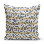 Gri Zeminde Dalgalı Çizgiler Üzerinde Damla Motifli Kırlent Kılıfı Realhomes