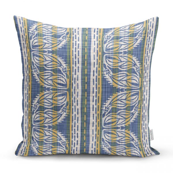 - Rh-K5400-Kot-Zeminli-Duz-Cigili-Yaprak-Motifli-Kirlent-Kilifi - Realhomes  Kot Zeminli Düz Çigili Yaprak Motifli Kırlent Kılıfı Realhomes