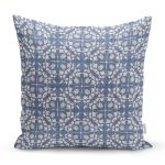 RealHomes Lacivert Kot Zemin Üzerinde Yön Baskılı Kırlent Kılıfı Realhomes