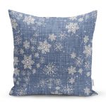 Kot Zemin Üzerinde Kar Tanesi Baskılı Özel Tasarım Yastık Kılıfı Realhomes