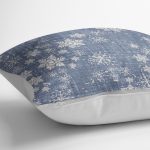 Kot Zemin Üzerinde Kar Tanesi Baskılı Özel Tasarım Yastık Kılıfı Realhomes