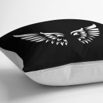 Siyah Zemin İçinde Görünen Beyaz Kanatlar Dekoratif Kırlent Kılıfı Realhomes