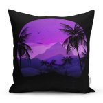 - Rh-K5504-Siyah-Zeminde-Palmiye-Agaclari-Ve-Kus-Desenli-Kirlent-Kilifi - Realhomes Siyah Zeminde Palmiye Ağaçları Ve Kuş Desenli Kırlent Kılıfı Realhomes