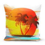 - Rh-K5510-Gun-Batiminda-Palmiye-Agac-Temali-Ozel-Tasarim-Yastik-Kilifi - Realhomes Gün Batımında Palmiye Ağaç Temalı Özel Tasarım Yastık Kılıfı Realhomes