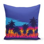 - Rh-K5513-Gun-Batiminda-Palmiye-Agac-Tasarimli-Kirlent-Kilifi - Realhomes Gün Batımında Palmiye Ağaç Tasarımlı Kırlent Kılıfı Realhomes