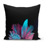 - Rh-K5519-Siyah-Zeminli-Tropik-Yaprakli-Ozel-Tasarim-Moderen-Kirlent-Kilifi - Realhomes Siyah Zeminli Tropik Yapraklı Özel Tasarım Moderen Kırlent Kılıfı Realhomes