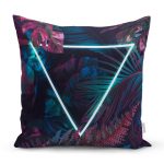 - Rh-K5528-Tropik-Yapraklar-Uzerinde-Neon-Ucgen-Motifli-Kirlent-Kilifi - Realhomes Tropik Yapraklar Üzerinde Neon Üçgen Motifli Kırlent Kılıfı Realhomes