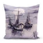 Siyah Beyaz Tekne Desenli Modern Yastık Kılıfı Realhomes